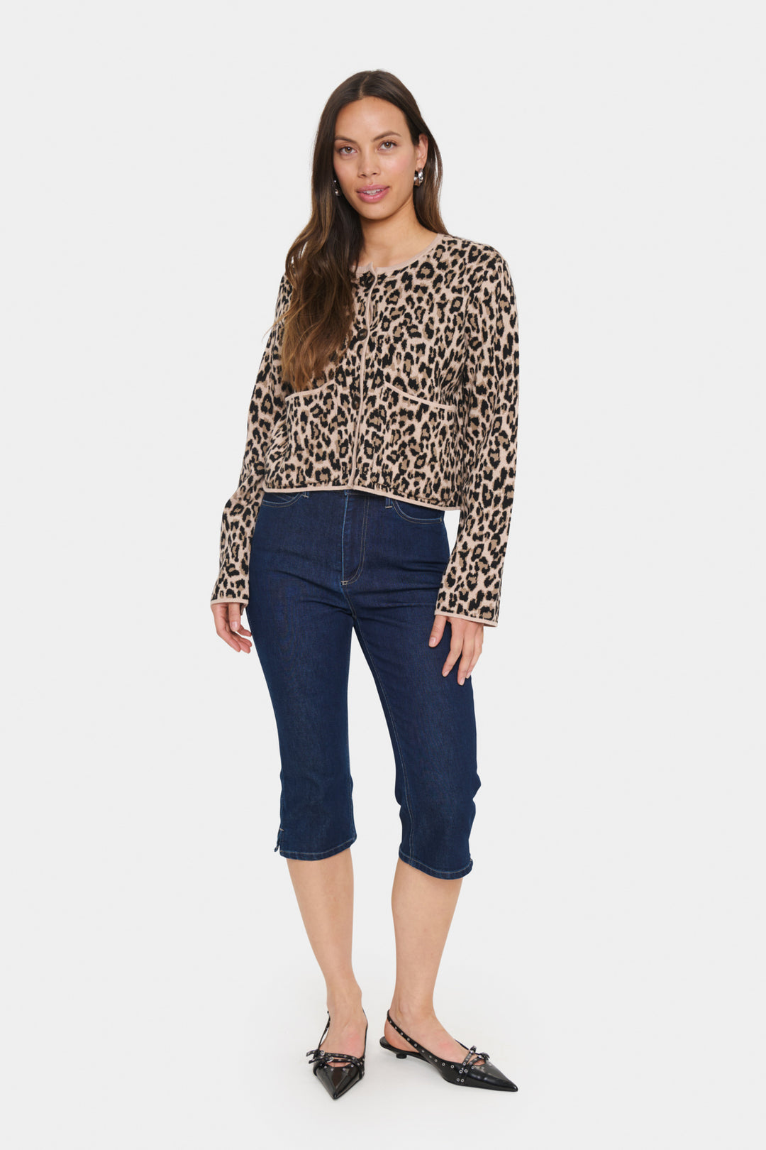 Saint Tropez 30514255 Lydia cardigan Black Leopard