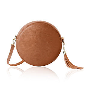 Pure White Ps629 leather handbag Dark tan