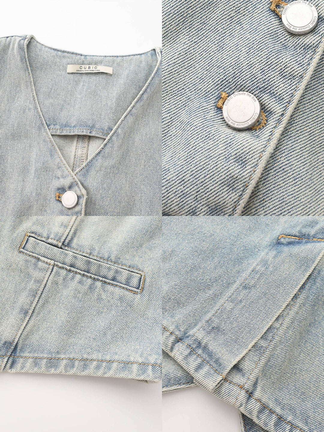 Cubic 4698 cotton denim waistcoat