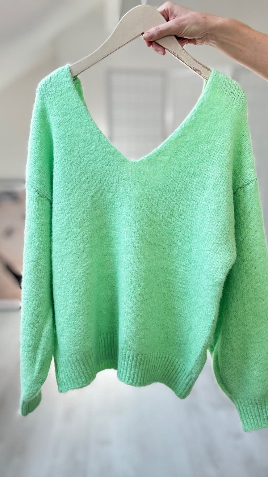 Unique Bow  Back Jumper Apple Green
