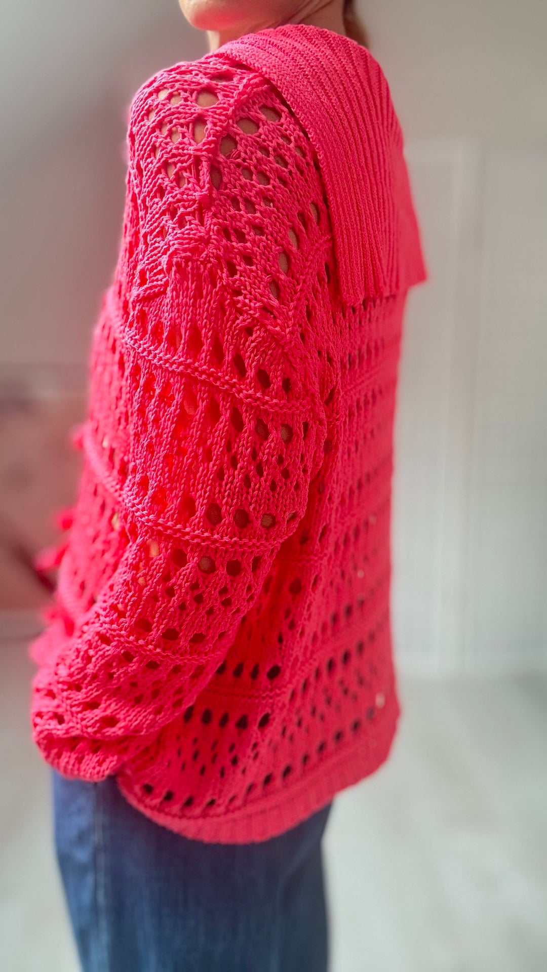 Studio Clothing Crochet Tie Front Cardigan