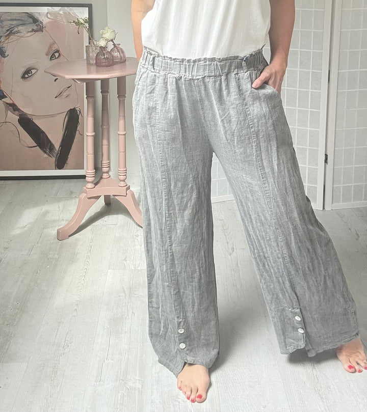Studio Clothing Linen Button Trouser