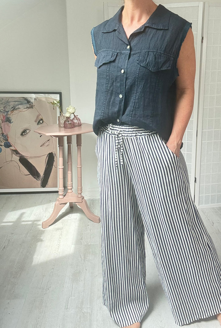 Studio Clothing Linen Stripe trouser