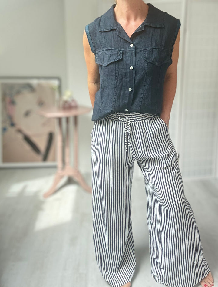 Studio Clothing Linen Stripe trouser