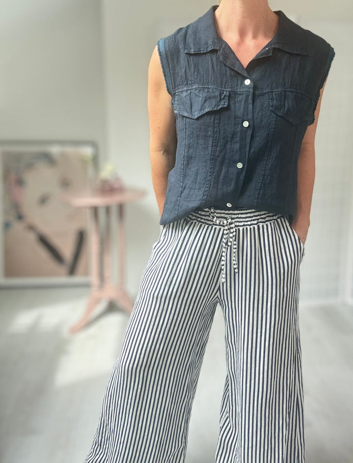 Studio Clothing Linen Stripe trouser
