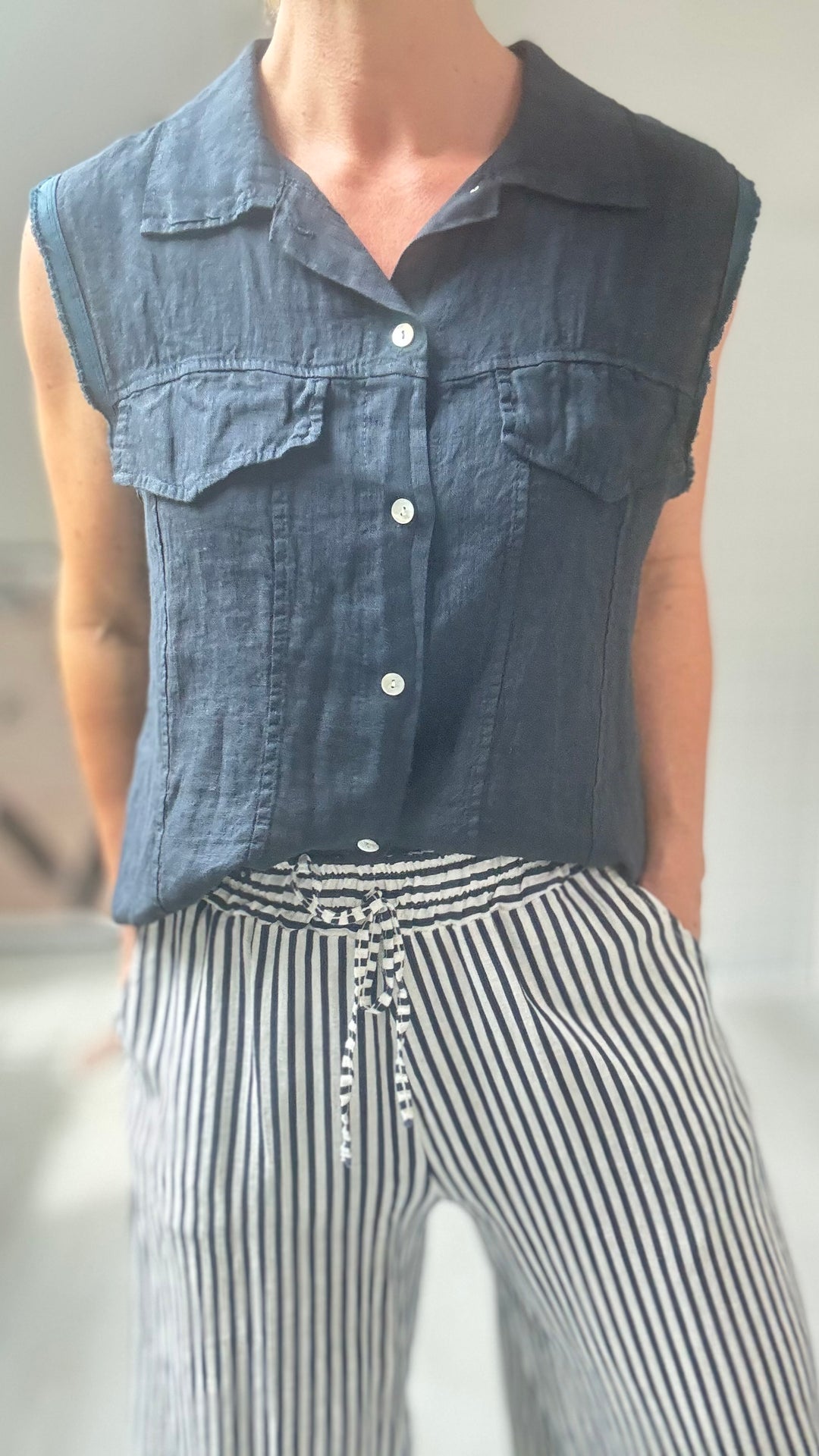 Studio Clothing Linen Waistcoat