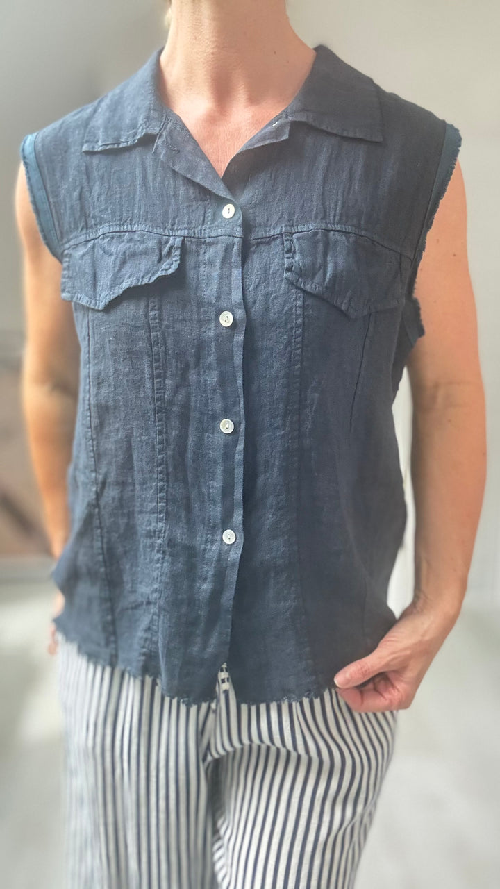 Studio Clothing Linen Waistcoat