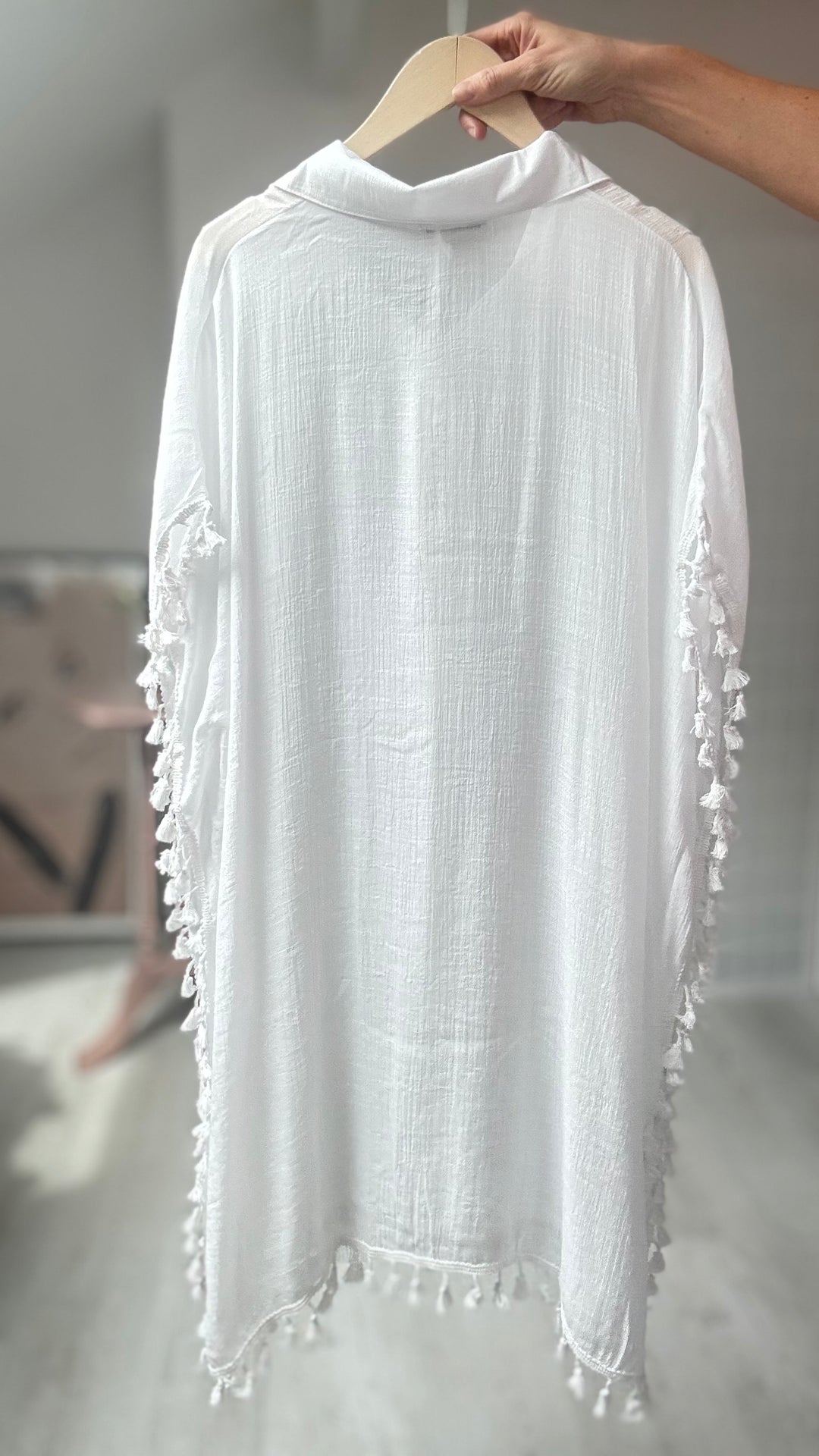 Studio Clothing Tassle Beach Shirt Dress