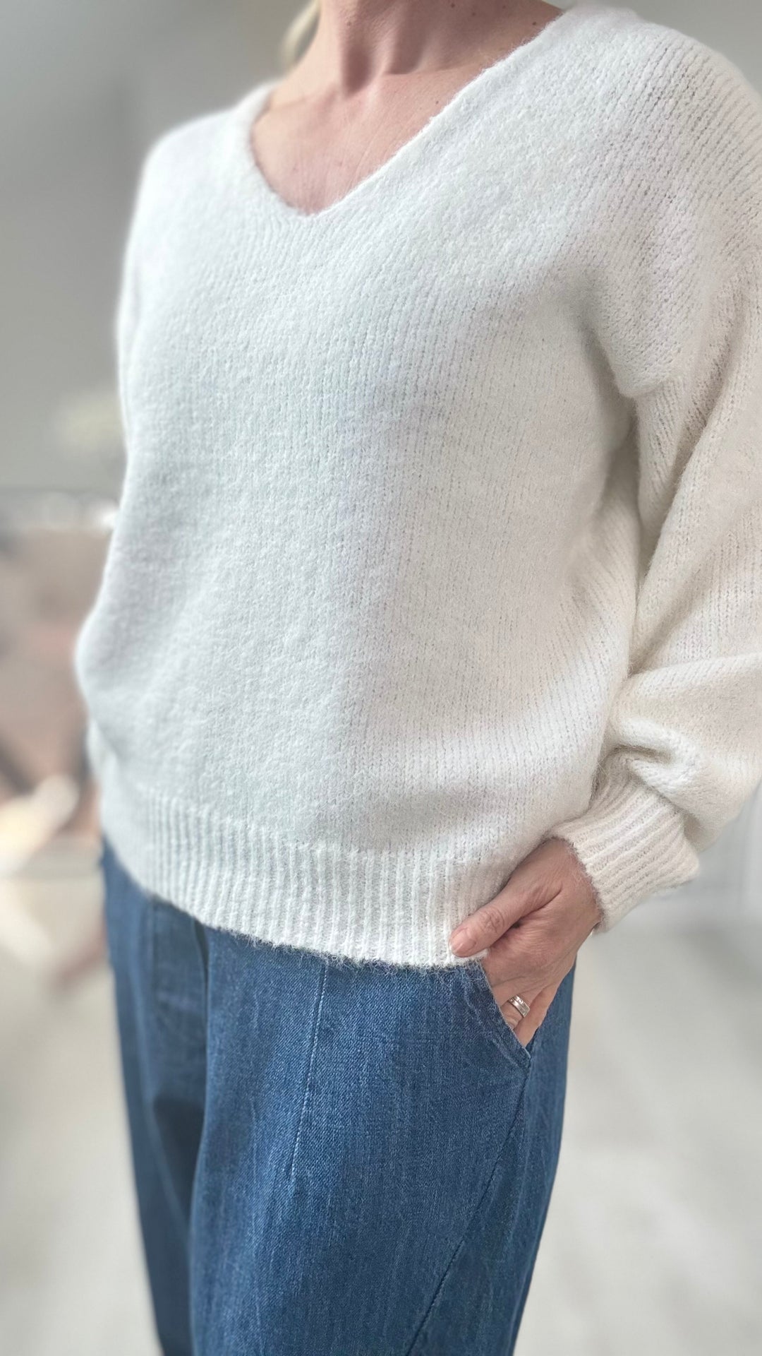 Unique Bow Jumper cream bow jumper