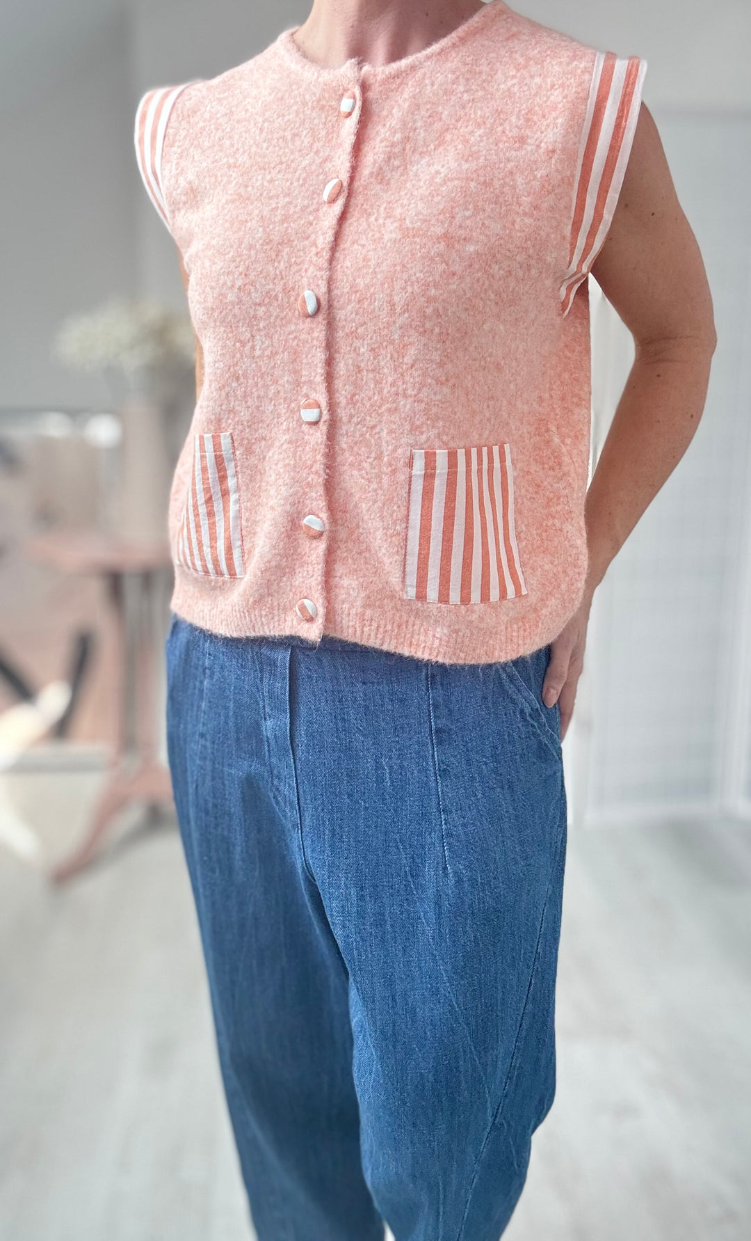 Unique Knit Waistcoat striped knit waistcoat